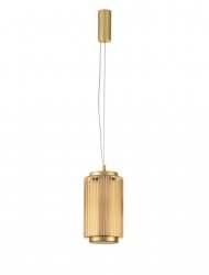 Nowoczesna złota lampa wisząca LED szklany klosz tuba designerska nowoczesna możliwość ściemniania TABRUNO LE45170 Luces Exclusivas