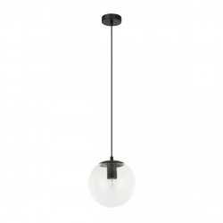 Czarna Minimalistyczna Lampa Wisząca Szklany Klosz SARPO PND-58867-1S-BK ITALUX