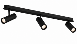 Lampa sufitowa liniowa z 3 reflektorami regulowana czarna minimalistyczna uniwersalna LINCA 6374 Argon