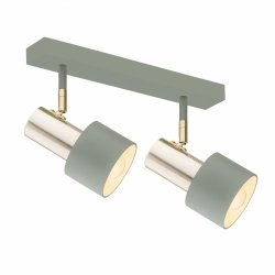 Plafon kinkiet 2-płomienny metalowy zielone reflektory regulowane złote detale belka nowoczesna kielich DORIA 926 Argon