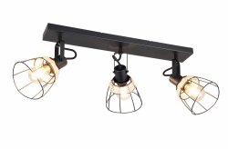 Lampa sufitowa plafon druciana metalowa czarna potrójna owalna boho uniwersalna industrialna minimalistyczna regulowana JEROME R86233032 Rl