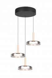 Minimalistyczna Lampa Wisząca Szklane Klosze Czarna Listwa LED 7,5W CELESTE TRIO 354930332