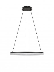Lampa wisząca LED aluminiowa czarna okrągła ring designerska nowoczesna możliwość ściemniania ESTARIO LE45395 Luces Exclusivas