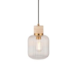 Szklana prążkowa lampa wisząca owalna marmur designerska nowoczesna salonowa sypialniana Travi 120664 ENDON