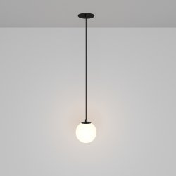 Minimalistyczna elegancka lampa wisząca LED kula czarno-biała regulacja wysokości LUNA MAYTONI P039PL-5W3K-10INS-B