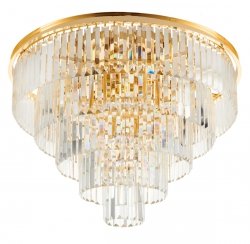 Plafon kryształowy złoty okrągły 80cm glamour designerski elegancki nowoczesny ponadczasowy SPLENDORE DN915-80 Step Into Design