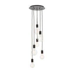 Designerska Lampa Wisząca Czarna W Stylu Przemysłowym Minimalistyczna STUDIO 6LT 81535 ENDON 