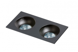 Nowoczesna oprawa sufitowa podtynkowa wpuszczana w sufit 2-płomienna aluminiowa czarna HUGO 2 AZ1740 + 2 x AZ0823 Azzardo