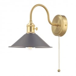 Mosiądzowany Kinkiet Ścienny Vintage Cynowany Klosz HADANO HAD0740-02 DAR LIGHTING