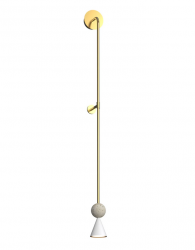Nowoczesny Kinkiet Bingo 5W Złoty + Naturalny kamień Maxlight W0449