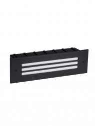 Oprawa wpuszczana kinkiet LED czarna prostokątna minimalistyczna nowoczesna IP65 SORELIO LE75316 Luces Exclusivas