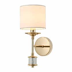 Złoty Kinkiet abażurowy SUTTON W01408AU-WH Cosmo Light kinkiet salonowy do sypialni 