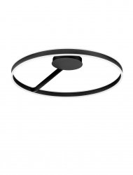 Nowoczesny plafon lampa sufitowa LED czarny okrąg uniwersalny minimalistyczny możliwość ściemniania aluminiowy SOLVIRA LE45497 Luces Exclusivas 