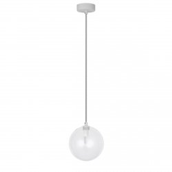 Biała molekularna lampa wisząca transparentny szklany klosz 15cm BUBBLES 1 AZ5953 + AZ5884 Azzardo 