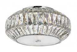 Kryształowa chromowana okrągła lampa sufitowa plafon CHAJARI LE42321 Luces Exclusivas glamour salonowa  
