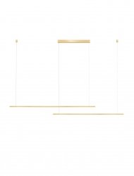 Nowoczesna lampa wisząca listwa podwójna LED minimalistyczna aluminiowa złota możliwość ściemniania MONTERZO LE45453 Luces Exclusivas