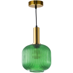 Ozdobna Szklana Lampa Wisząca CUMBRIA GREEN 317414 Polux