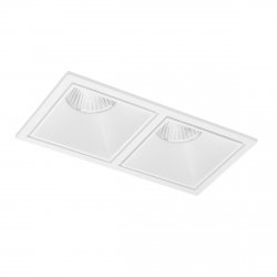 Podwójna oprwa wpuszczana LED ze zmienną barwą światła 3000/4000/6000K Azzardo OKOS 2 20W CCT SWITCH WH biała AZ5996