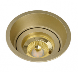 Nowoczesna okrągła oprawa sufitowa podtynkowa wpuszczana w sufit pojedyncza złota TERA R AZ6334 Azzardo 