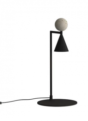 Nowoczesna Lampa Stołowa Bingo 9W Czarny + Trawertyn Maxlight T0070 Dekoracyjna Na Komodę