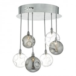 Lampa Wisząca Minimalistyczna Szklane Klosze Chrom QUINN QUI0610 DAR LIGHTING