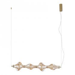 Złota lampa wisząca szklana designerska nowoczesna dekoracyjna salonowa geometryczna podłużna ELVA 18216 TK-LIGHTING