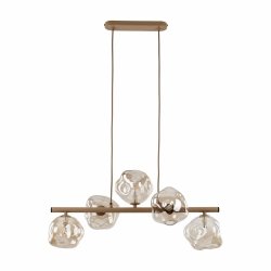 Beżowa lampa wisząca szklane klosze na listwie designerska dekoracyjna LAVA 11111 TK-LIGHTING