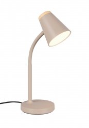 Lampa biurkowa nocna LED beżowa minimalistyczna klasyczna uniwersalna nowoczesna drewniany dekor PONGO R55831143 Rl