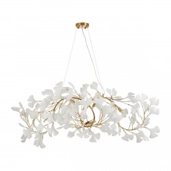  Dekoracyjna nowoczesna biała lampa wisząca ceramiczne listki 7 źródeł światła podłużna designerska boho BOTANIKA XY080P-120 Step Into Design