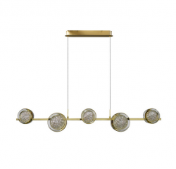 Dekoracyjna lampa wisząca LED złota ściemnialna listwa nad stół/wyspę EUFORIA AZ6737 5 3-STEP DIMM GOLD Azzardo