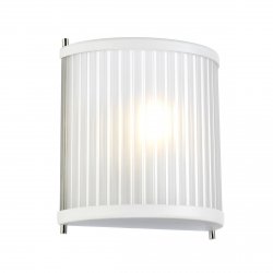 Kinkiet Corona minimalistyczny 1 źródło światła satynowa biel / polerowany nikiel szklany DL-CORONA1-WPN ELSTEAD LIGHTING