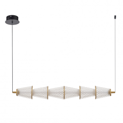 Geometryczna lampa wisząca SANSA 11W LED MILAGRO złota salonowa jadalniana