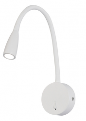Biały kinkiet LED na regulowanym wysięgniku minimalistyczny nad łóżko Roli LP-2107/1W WH Light Prestige