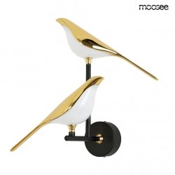 Nowoczesny Minimalistyczny Kinkiet Ścienny Złoty BIRD TWIN MSE1501100458 KING HOME