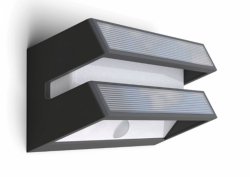 Lampa zewnętrzna kinkiet LED nowoczesny minimalistyczny szary czujnik ruchu i zmierzchu BARLO SOLAR - CZUJNIK RUCHU IP54 6915501335 LUTEC