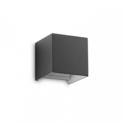 Kwadratowy Antracytowy Kinkiet Ścienny Ogrodowy LED ATOM 313429 IDEAL LUX