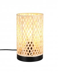 Lampka stołowa nocna pleciona bambusowa kolor naturalny tuba boho rustykalna industrialna minimalistyczna klasyczna LAURENT R56091932 Rl 