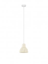 Lampa wisząca beżowa ceramiczna z ryflowaniem dekoracyjna nowoczesna designerska Luces Exclusivas