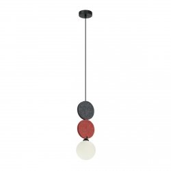 Nowoczesna lampa wisząca kula Andrea Italux PND-59779A-1S-MLTI czarny/szary/czerwony