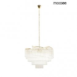 Złota lampa wisząca żyrandol do salonu w stylu glamour kryształowa LUMA 80 MSE1501100569 MOOSEE