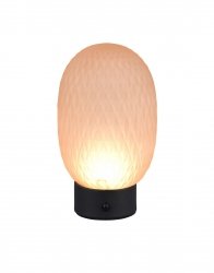 Lampa stołowa nocna LED designerska nowoczesna dekoracyjna na komodę szklany klosz ściemnialna owalna FACETTE 564210113 Trio
