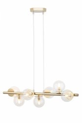 Złota lampa wisząca na listwie szklane kule Avola 7 zwis Sigma 40800