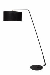Lampa podłogowa stojąca czarna lniany klosz minimalistyczna klasyczna nowoczesna KELSO 44719/81/30 LUCIDE