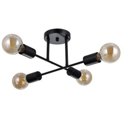 Loftowy Plafon Sufitowy Czarny FORMIO PND-4052-4-BL ITALUX