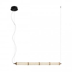 Nowoczesna lampa wisząca listwa LED 11W SANPO ITALUX PND-26384-4-GD-CL czarny przeźroczysty 