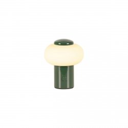 Zielona dekoracyjna lampa stołowa LED ze szklanym kloszem stylowy kształt grzybka ściemnialna GUSTAV 44520/01/33 LUCIDE