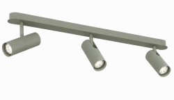 Lampa sufitowa liniowa z 3 reflektorami regulowana zielona minimalistyczna uniwersalna LINCA 6371 Argon
