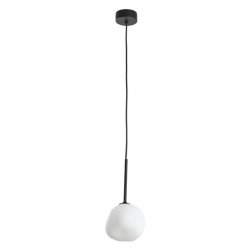 Lampa wisząca szklana kula z designerskimi wgłębieniami biało-czarna na żarówkę G9 MISTY 11017 TK-LIGHTING