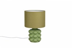 Lampka nocna stołowa ceramiczna podstawa tkaninowy abażur zielona nowoczesna designerska KATE R56481015 Rl