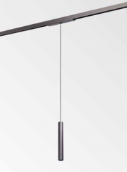 Wisząca oprawa LED tytanowa tuba do systemu szynowego magnetycznego Azzardo SIGMA ANGOLA TRACK MAGNETIC PENDANT 12W CCT DALI TITANIUM AZ7205